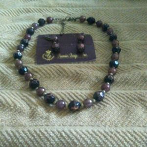 Ladies earrings and necklace set